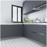 厨房柜门翻新贴纸自粘防水防油橱柜衣柜装饰家具贴画北欧防潮墙贴颂锦 哑光深灰 60厘米宽*【3米长】多件长度连着发货