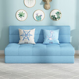 Lazy Diary 沙发床折叠多功能小户型双三人尺寸客厅弹簧包可拆洗沙发床两用 浅蓝色 1.2米