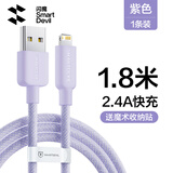闪魔苹果数据线PD20w充电线iPhone手机Type-C快充ipad平板适用iPhone14/12/13车载 紫色1.8米【彩虹编织线】标准快充|安全耐用