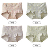 安优棉内裤女棉质底裆中腰碎花透气包臀舒适大码不夹PP三角裤头秋冬季 粉色+蓝色+紫色+绿色 【中腰】 4条 L 【推荐100-120斤】