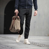 AKSERIES轻复古回潮百搭束脚休闲裤男工装长裤合身易穿搭AK男装1712001 黑色 31