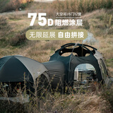 vidalido维达利多帐篷户外山脊六角多人客厅帐户外露营车尾焚火防寒防雨 【单帐篷】山脊焚火帐|黑色