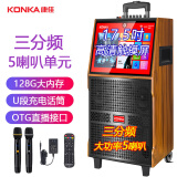 康佳（KONKA）家庭ktv音响套装移动点歌机广场舞音响带显示屏功放一体机卡拉ok户外唱歌全套设备跳舞视频音箱k歌 【升级】17.5吋屏+充电话筒+五喇叭+128G