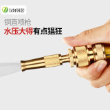 汉轩洗车水枪套装全铜喷枪家用浇花喷头花洒水头冲洗工具水管软管浇菜 单铜喷枪+4分通水接口