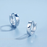 七妹S925银耳扣女新款潮情侣耳饰耳圈耳环男睡觉免摘圈圈耳钉时尚百搭 S925银日月耳扣（一对）