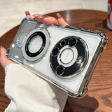 博菲诺 磁吸支架适用华为mate60pro手机壳四角气囊透明mate70pro自带镜头膜mate40pro防摔保护套mt60pro+ 【太空银】气囊防摔 磁吸支架 华为 Mate 60 Pro