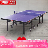 红双喜DHS乒乓球台折叠移动式专业比赛乒乓球桌T1223(附网架、兵拍、球)