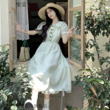 紫蒙连衣裙夏季2024新款法式长裙学生少女高中初中生女生衣服裙子夏天 时尚韩版图片色 均码（可备注码数）