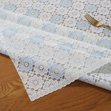 锦藤家居 桌布防水防油免洗塑料餐桌布茶几布长方形防滑PVC台布防尘桌垫 守望白蓝 135*80cm