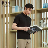 雅戈尔（YOUNGOR）【凉感抗菌】26夏季户外大码翻领短袖POLO衫 黑色 2XL