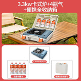 北岳卡式炉户外便携式野餐炉具家用火锅燃气防风卡磁卡斯瓦斯炉煤气灶 卡式炉（蓝）+4瓶气+收纳箱