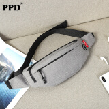 派普达（PPD）腰包男士斜挎休闲多功能胸包手机包户外街头 灰色