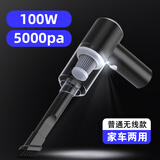 车载吸尘器车用无线充电汽车家用两用小型车内大功率强力迷你 100W功率 5000Pa 基础电机 黑色 无线