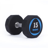 KYLINFIT 商用PU哑铃 圆头型环保十边手铃 男士2.5~25kg全规格 健身器材 15kg单只