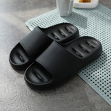 麦乐朵浴室拖鞋女夏天家居家用室内卫生间洗澡漏水镂空速干防滑凉拖鞋男 黑色【漏水加厚底】 41-42码