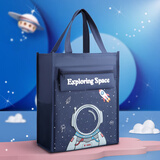 【全网低价】法拉蒙（faramon）学生手提补习袋拎书袋学生书包帆布学习补课资料试卷收纳袋作业拉链式手提包 星际宇航员