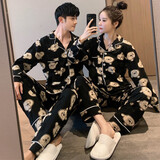 裴珂黛克（pinkdackeb）小熊情侣睡衣女秋冬棉质长袖男士ins潮网红卡通家居服套装 男L码(130-160斤)