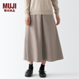 无印良品 MUJI  女式 弹力 起毛 喇叭裙 半身长裙秋冬季 简约风BEK40C2A 棕色 XS