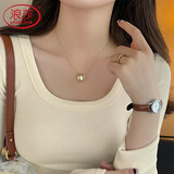 浪莎方领打底衫女25秋冬新品加厚磨绒螺纹长袖修身抑菌防螨内搭上衣