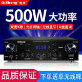 奇声定阻蓝牙家用2.0功放机专业大功率KTV家庭影院AV功放重低音HIFI空放机 标准版-适用于3.5-8.5寸的音响