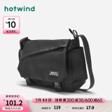 热风（Hotwind）秋季新款男士包包时尚简约百搭休闲潮流斜挎包单肩包男 01黑色 F