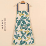 嘉柔美围裙工作服家用厨房防水防油防污纯棉夏季透气耐磨时尚男女通用款 纯棉【爱情叶】