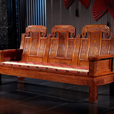 木中央 木中央红木家具 非洲花梨(学名 刺猬紫檀)沙发组合 中式全实木中小户型客厅套装 如意象头雕花 单个三人位沙发