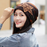 羞涩吧 帽子女秋冬季时尚棉堆堆睡帽保暖针织毛线帽女套头帽春秋月子帽 咖啡色 均码(55CM-59CM)