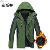 左斯客冬季工作服棉衣男加厚加绒保暖防寒服建筑工地工人劳保棉袄 草绿加绒加厚拉链款三兜带帽 2XL