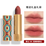 古驰（GUCCI）口红金管滋润哑光碎花唇膏礼盒母亲节日送女朋友老婆女友礼物女 2023圣诞限定绒雾208【礼盒装】