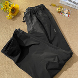 QGF美式伞兵工装裤女春秋新款宽松阔腿束脚夏季速干运动冲锋裤子女装 DSC306-1-EQ171黑色 L