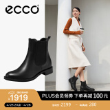 爱步（ECCO）靴子女 冬季切尔西女靴粗跟短靴女 型塑266503 黑色26650301001 37