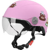 安丹迪（Adandyish）新国标3C认证儿童A类 男女童四季轻便式电动摩托车轮滑骑行安全帽 蜜粉