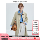 VEGA CHANG风衣女款2025新款春秋英伦风中长款宽松外套 卡其色 M
