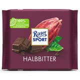 瑞特斯波德正品促销 德国进口RitterSport夹心牛奶排块运动黑巧克力100g 50%黑巧克力100g