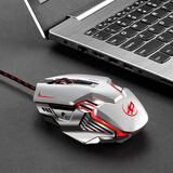 烽火狼 有线电竞办公静音鼠标usb游戏专用宏cf机械lol电脑家用商务网吧台式适用于男女生笔记本