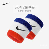 NIKE 耐克护腕男运动女保暖篮球扭伤网球跑步擦汗健身吸汗护手腕带 【红蓝白勾】PAC277-620 均码2只装