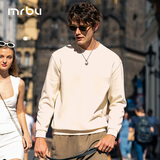 布先生微阔贴身打底衫卫衣男套头T恤2024秋冬新品长袖 雅米杏 XXXL/190 