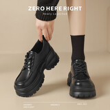 ZHR乐福鞋女学院风厚底JK女鞋通勤减龄系带英伦单鞋女 JF60 黑色 38 