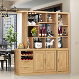 佳瑞福酒柜实木玄关柜客厅隔断柜双面现代中式间厅柜鞋柜进门屏风储物柜 榉木色 1.7米