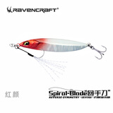 RAVENCRAFT鸦语回手刀铁板飘落式路亚饵逆对称远投翘嘴鲈鱼鳜鱼淡海水假饵 红颜 16克-6.5厘米-3枚装
