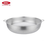 宏利 不锈钢漏盆家用厨房齐全滤水淘米篮加厚洗菜篮厨房沥水篮漏筛水果篮收纳篮 25.5cm口径双耳沥水篮