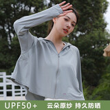 翊尚美防晒衣女冰丝宽松夏季2025新款防紫外线防晒服透气网眼短外套 深灰色【原纱冰感黑胶大帽檐】 均码 【推荐80-140斤】