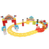 Baoli宝丽儿童小火车玩具男孩轨道车宝宝拼装积木电动汽车3岁5生日礼物 1303C轨道火车