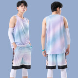 HKBQ篮球服套装男定制球服球衣青少年篮球赛队服夏季运动训练速干衣服 215紫蓝色 2XL(170-175cm)