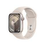 Apple Watch Series 9 智能手表GPS款41毫米星光色铝金属表壳 星光色运动型表带M/L 健康电话手表MR8U3CH/A