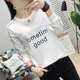 千语淇  秋天衣服2025新款宽松打底衫百搭外穿长袖t恤女装卫衣显瘦2073 白色 XL 建议115-125斤