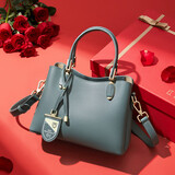 红蜻蜓包包女包牛皮斜挎单肩包手提包送妈妈女友老婆生日礼物礼盒装