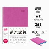 趁早2025薄本效率手册软抄本两日一页A5日计划本日程本256页高颜值办公记事本笔记本子手账-蒸汽波粉