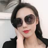 郗德鑫太阳镜女墨镜偏光眼镜女大框ins韩版网红开车圆脸显瘦新款 灰色